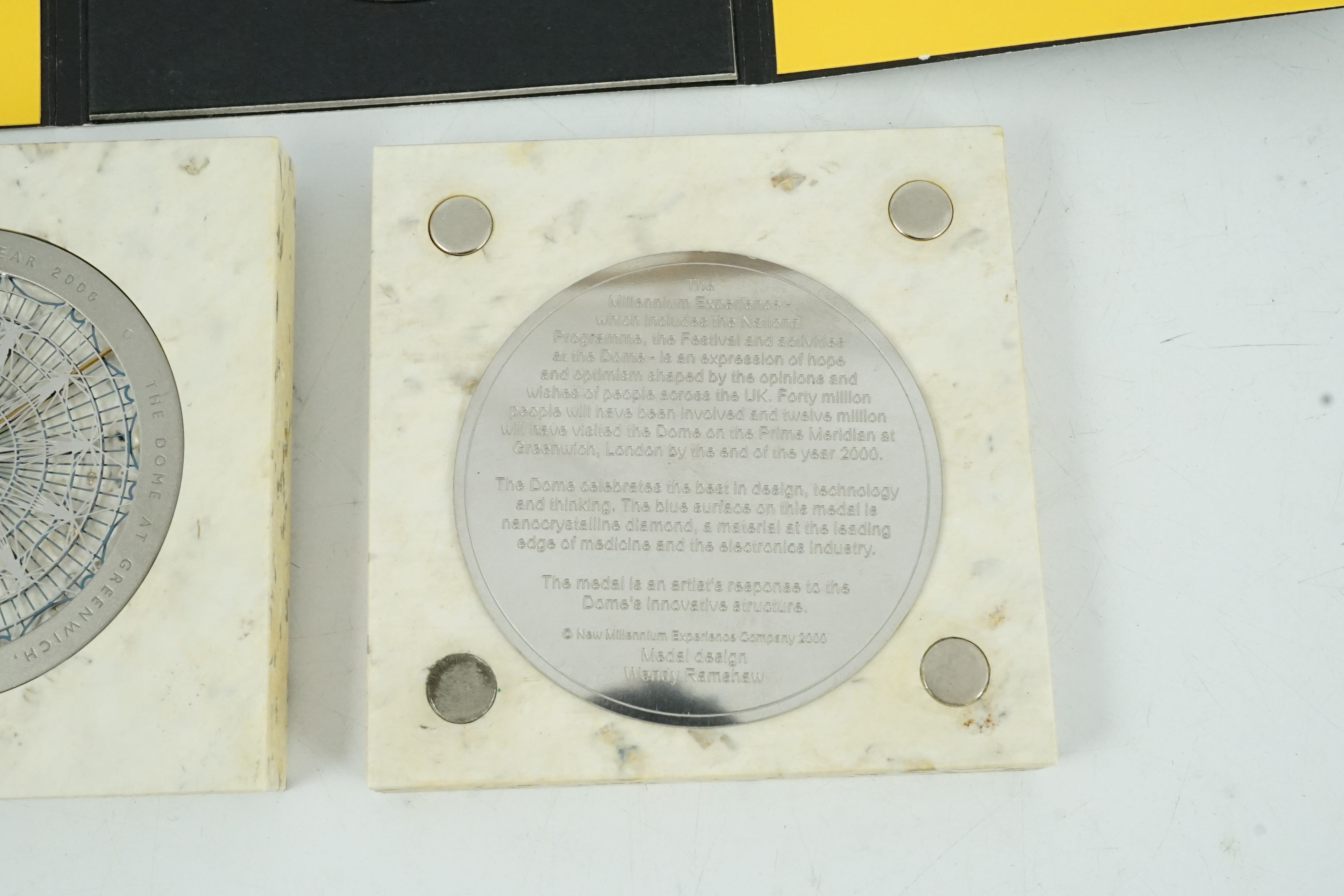 Wendy Ramshaw OBE (1939-2018) for NMEC, a rare prototype Millennium Dome VVIP medal and two prototype crew medals and packaging